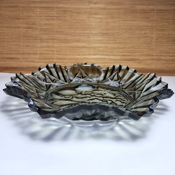 Vintage Glass Dish Ruffled Bowl Federal Pioneer Fruit Pattern 11" Centerpiece - Picture 12 of 16
